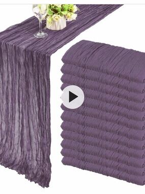 12 Crinkle Sheer Table Runners- Purple